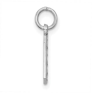 Sterling Silver Diamond-Cut #0 Charm