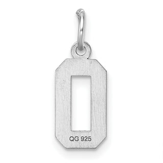 Sterling Silver Diamond-Cut #0 Charm
