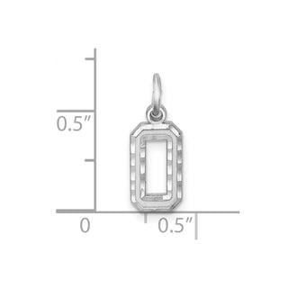 Sterling Silver Diamond-Cut #0 Charm
