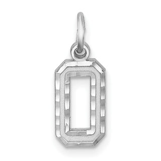 Sterling Silver Diamond-Cut #0 Charm