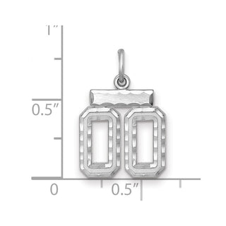 Sterling Silver Small Diamond-Cut #00 Charm