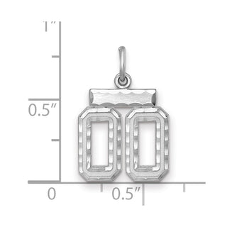Sterling Silver Small Diamond-Cut #00 Charm