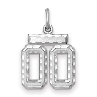 Sterling Silver Small Diamond-Cut #00 Charm