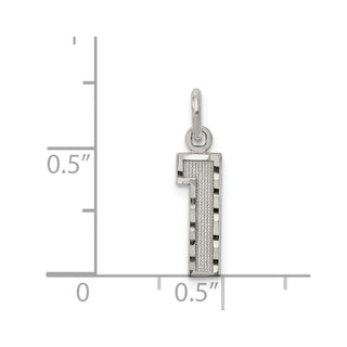 Sterling Silver Small Diamond-Cut #1 Charm