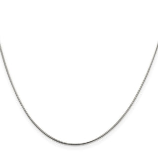 24" Sterling Silver Rhodium-plated .8mm Round Snake Chain