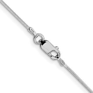 24" Sterling Silver Rhodium-plated .8mm Round Snake Chain