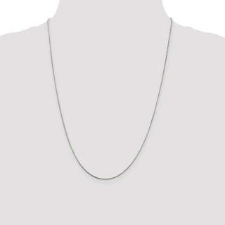 24" Sterling Silver Rhodium-plated .8mm Round Snake Chain