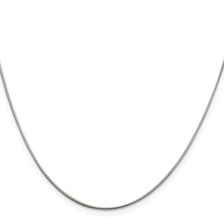 18" Sterling Silver Rhodium-plated .8mm Round Snake Chain w/2in ext.