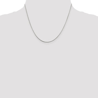 18" Sterling Silver Rhodium-plated .8mm Round Snake Chain w/2in ext.