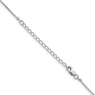 18" Sterling Silver Rhodium-plated .8mm Round Snake Chain w/2in ext.