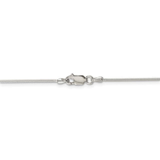 20" Rhodium-plated Sterling Silver 1mm Round Snake Chain Necklace