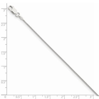 24" Rhodium-plated Sterling Silver 1mm Round Snake Chain Necklace