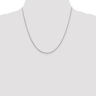 20" Rhodium-plated Sterling Silver 1mm Round Snake Chain Necklace