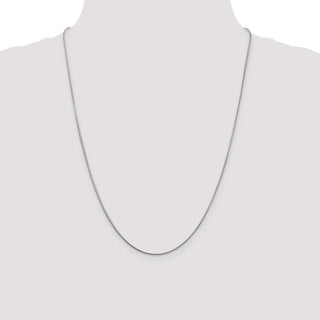 24" Rhodium-plated Sterling Silver 1mm Round Snake Chain Necklace