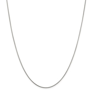 20" Rhodium-plated Sterling Silver 1mm Round Snake Chain Necklace