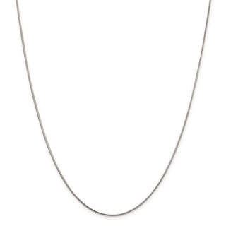 24" Rhodium-plated Sterling Silver 1mm Round Snake Chain Necklace