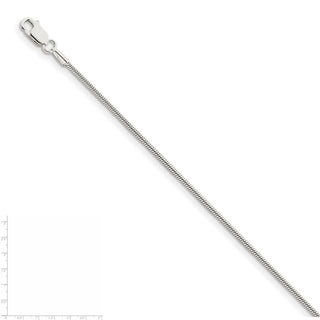 9" Sterling Silver 1.25mm Snake Chain Anklet