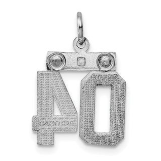 Sterling Silver Small Diamond-Cut #04 Charm