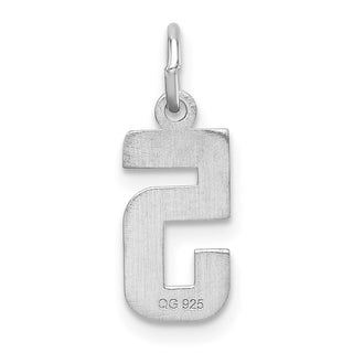 Sterling Silver Small Diamond-Cut #5 Charm