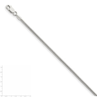 24" Sterling Silver 1.75mm Snake Chain Necklace