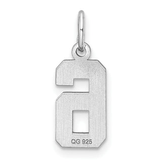 Sterling Silver Small Diamond-Cut #6 Charm