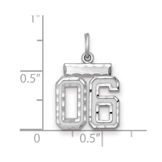 Sterling Silver Small Diamond-Cut #06 Charm