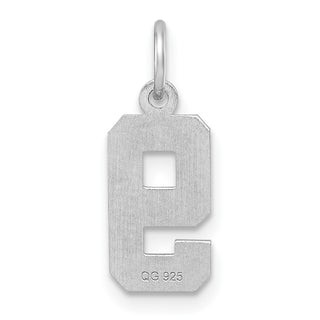 Sterling Silver Small Diamond-Cut #9 Charm