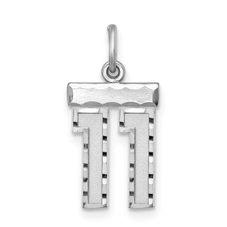 Sterling Silver Rhodium-plated Small #11 Charm