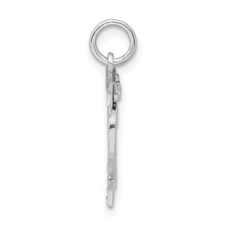 Sterling Silver Rhodium-plated Small #12 Charm