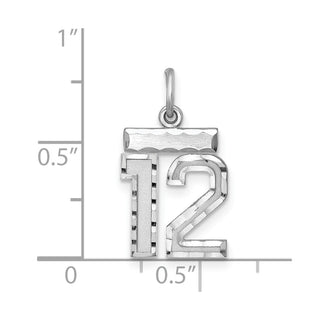 Sterling Silver Rhodium-plated Small #12 Charm