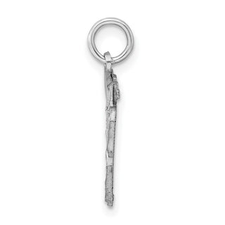 Sterling Silver Rhodium-plated Small #13 Charm