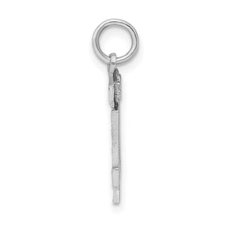 Sterling Silver Rhodium-plated Small #14 Charm