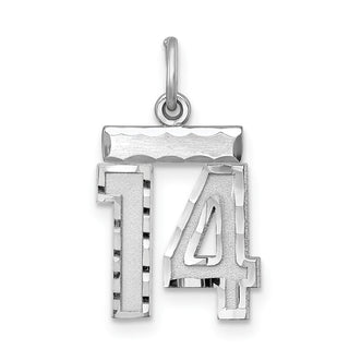 Sterling Silver Rhodium-plated Small #14 Charm