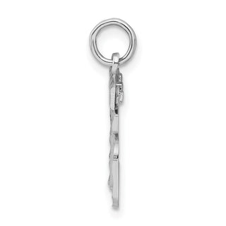 Sterling Silver Rhodium-plated Small #15 Charm