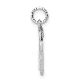 Sterling Silver Rhodium-plated Small #17 Charm