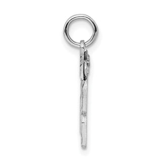 Sterling Silver Rhodium-plated Small #18 Charm