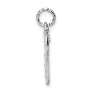 Sterling Silver Rhodium-plated Small #19 Charm