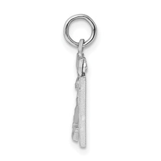 Sterling Silver Rhodium-plated Small #21 Charm
