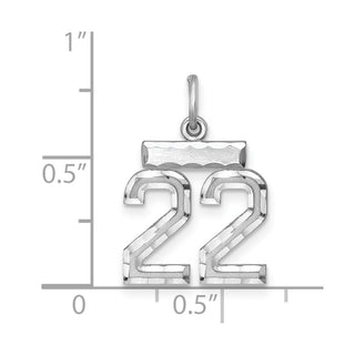 Sterling Silver Rhodium-plated Small #22 Charm