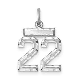 Sterling Silver Rhodium-plated Small #22 Charm
