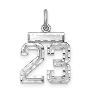 Sterling Silver Rhodium-plated Small #23 Charm