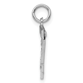 Sterling Silver Rhodium-plated Small #24 Charm