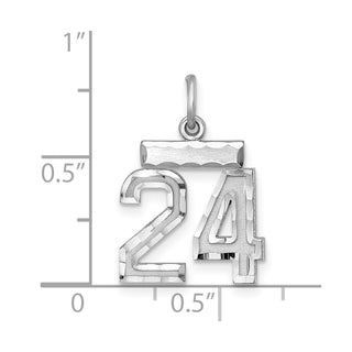 Sterling Silver Rhodium-plated Small #24 Charm