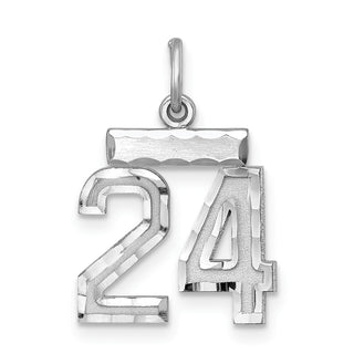 Sterling Silver Rhodium-plated Small #24 Charm
