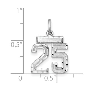 Sterling Silver Rhodium-plated Small #25 Charm