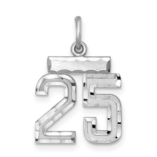 Sterling Silver Rhodium-plated Small #25 Charm