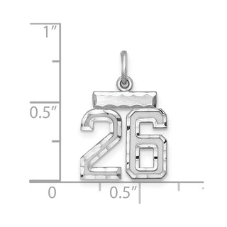 Sterling Silver Rhodium-plated Small #26 Charm