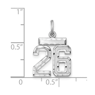 Sterling Silver Rhodium-plated Small #26 Charm