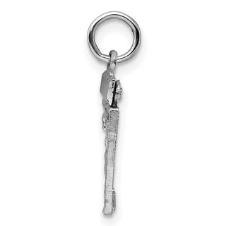 Sterling Silver Rhodium-plated Small #27 Charm