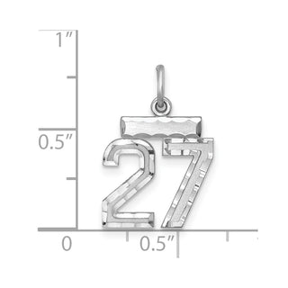 Sterling Silver Rhodium-plated Small #27 Charm